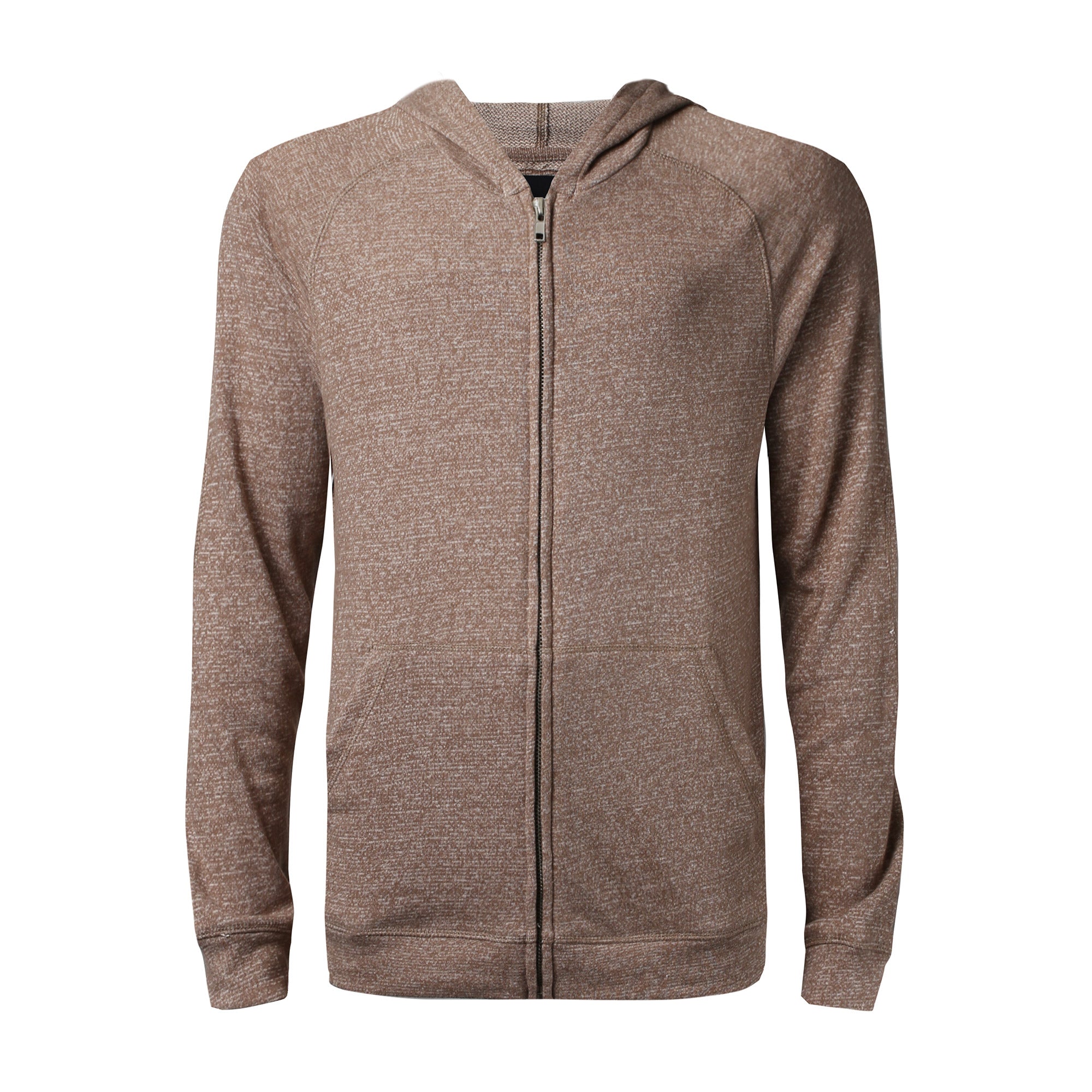 FRENCH TERRY ZIPPER HOODIE - KHAKI