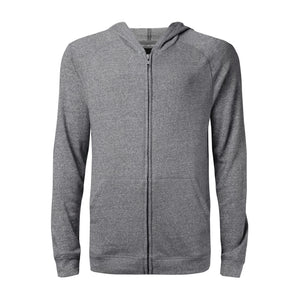 FRENCH TERRY ZIPPER HOODIE - GRAY