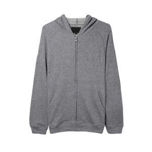 FRENCH TERRY ZIPPER HOODIE - GRAY