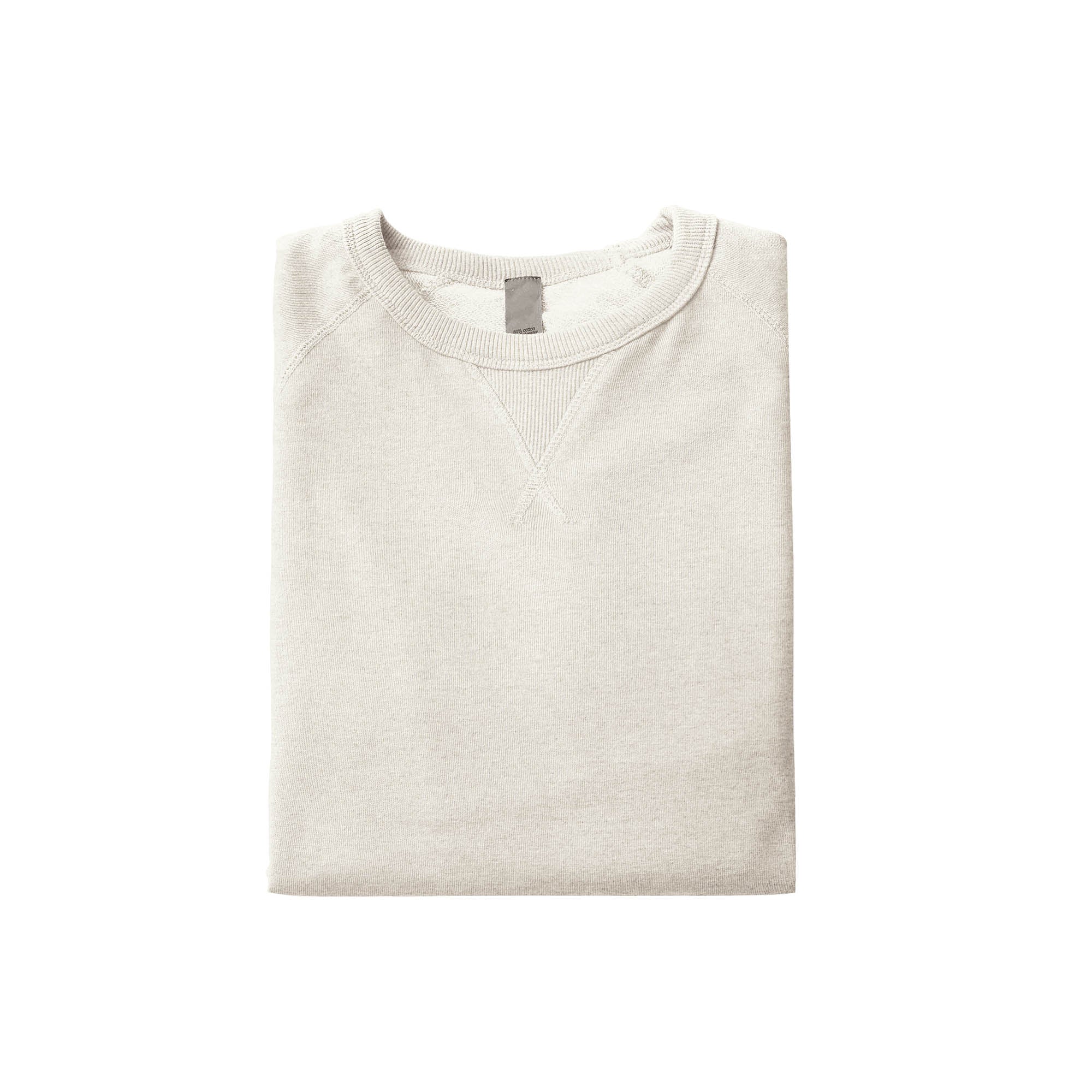 MEN'S FRENCH TERRY CREW NECK SWEATER - OATMEAL