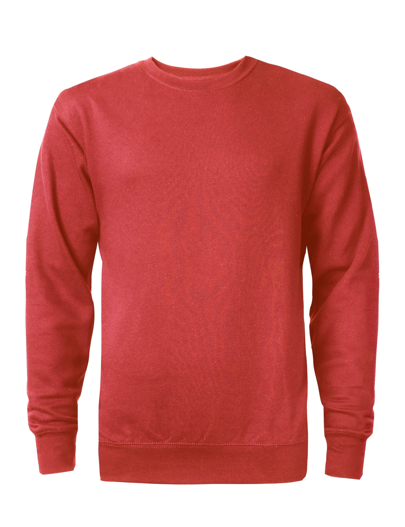 MENS BASIC FLEECE CREWNECK SWEATSHIRT - Red