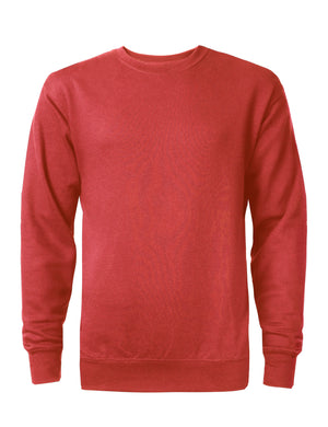 MENS BASIC FLEECE CREWNECK SWEATSHIRT - Red