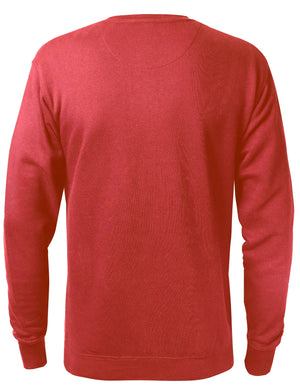 MENS BASIC FLEECE CREWNECK SWEATSHIRT - Red