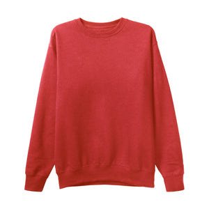 MENS BASIC FLEECE CREWNECK SWEATSHIRT - Red