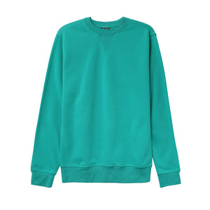 MEN'S PLAIN LIGHT FLEECE SWEATER - TEAL