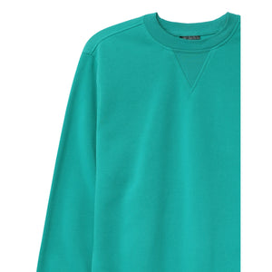 MEN'S PLAIN LIGHT FLEECE SWEATER - TEAL