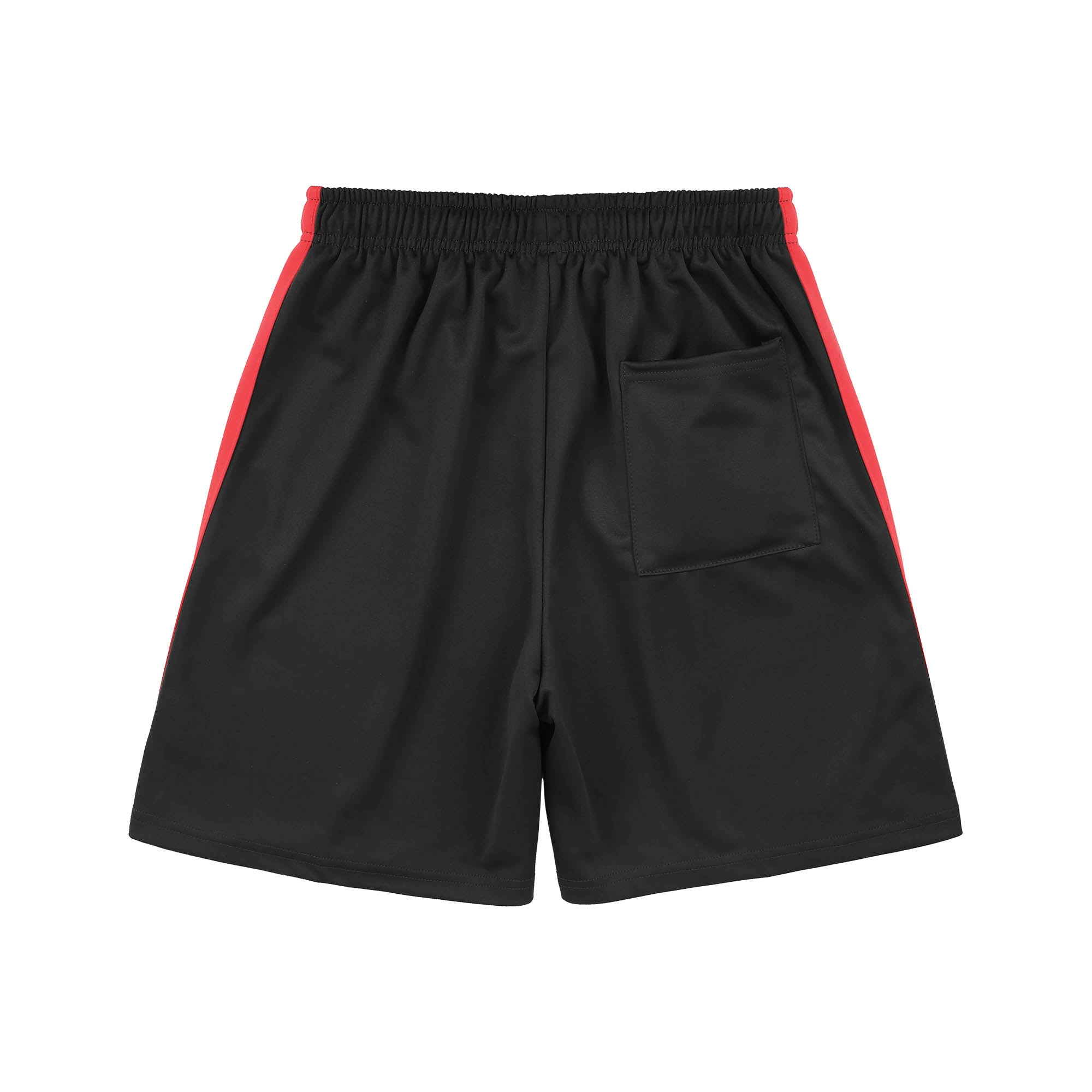 MENS STRIPE TRACK SHORTS - BLACK_RED