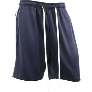 MENS STRIPE TRACK SHORTS - NAVY_WHITE