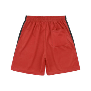 MENS STRIPE TRACK SHORTS - RED_BLACK