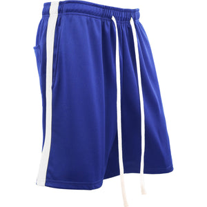 MENS STRIPE TRACK SHORTS - ROYBLUE_WHITE