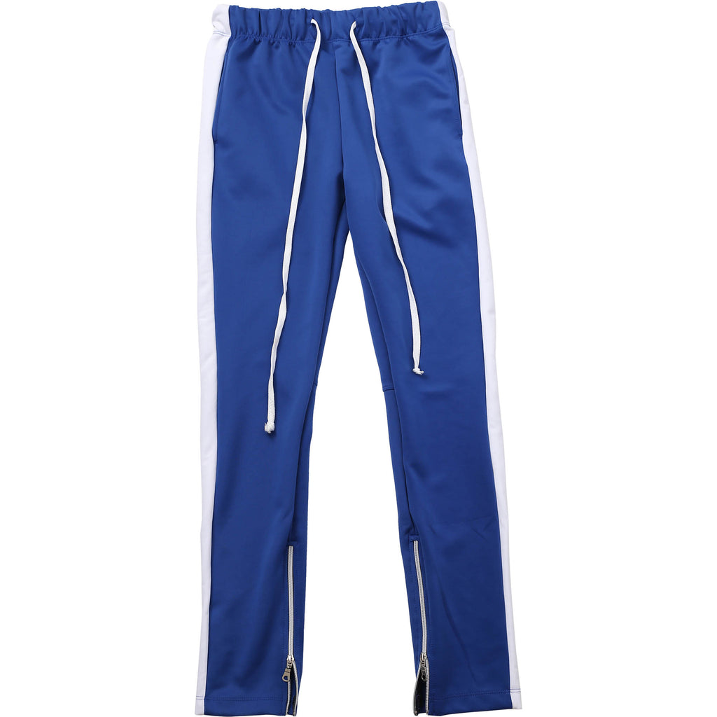 MENS SKINNY STRIPED CONTRAST PANTS - ROYAL/WHITE