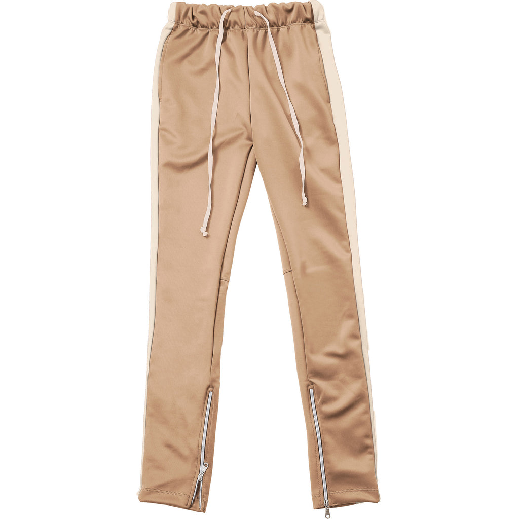 MENS SKINNY STRIPED CONTRAST PANTS - CARAMEL/CREAM