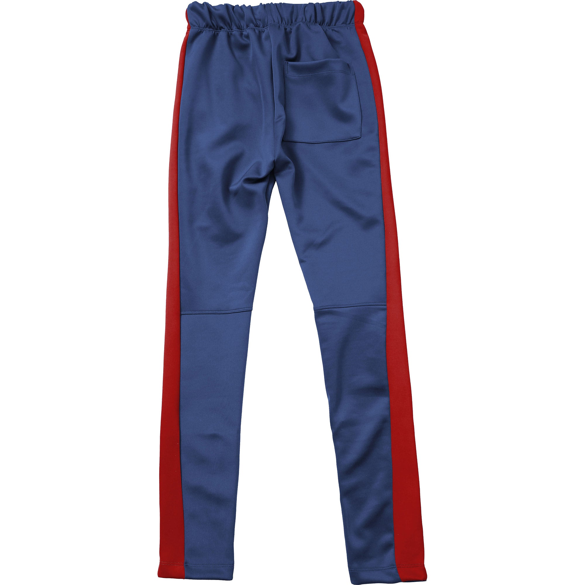 MENS SKINNY STRIPED CONTRAST PANTS - ROYAL/RED