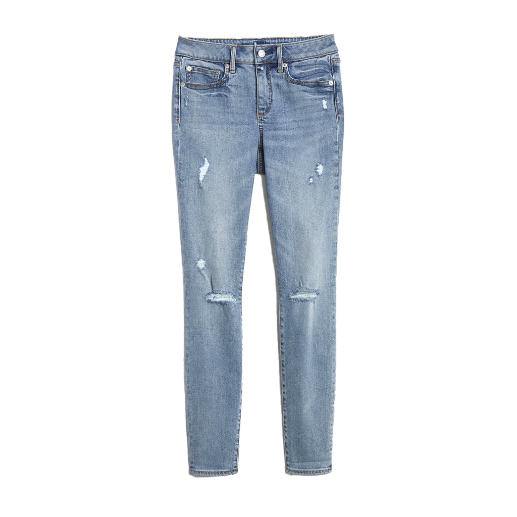 Skinny Fit Distressed Jeans - Blue