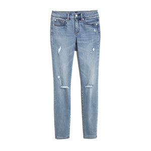 Skinny Fit Distressed Jeans - Blue