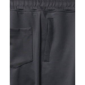 Mens Skinny Moto Biker Pants in Stretch Poly - Black
