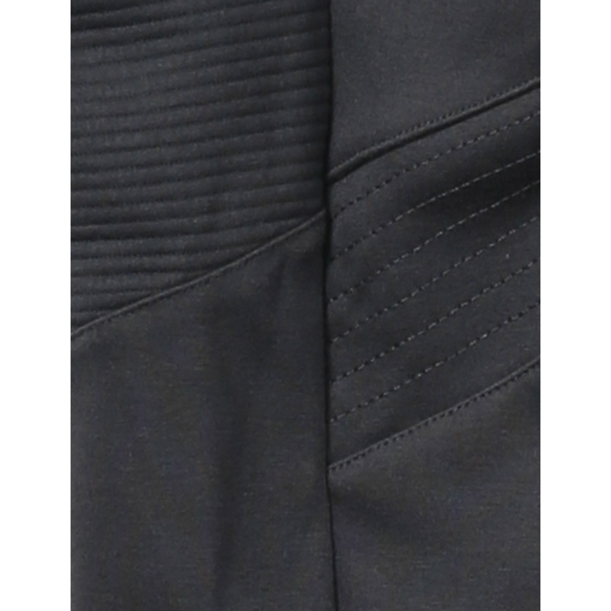 Mens Stretch Poly Moto Biker Pants with Zipper Accents - Black