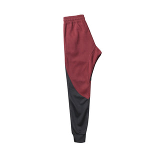 Mens Fleece Moto Biker Pants - Burgundy